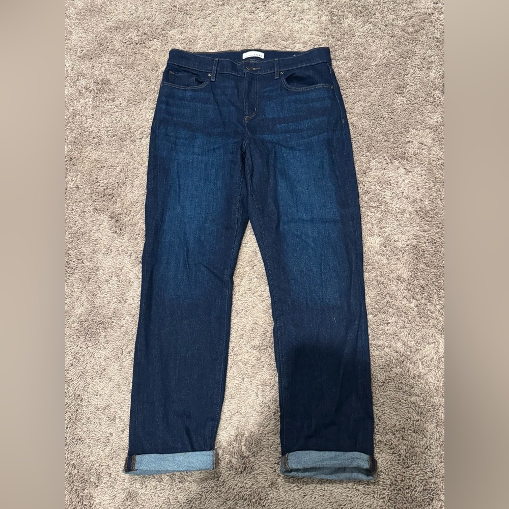 LOFT Women's Dark Blue Girlfriend Jeans